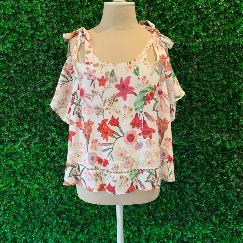 Peek-A-Boo shoulder blouse